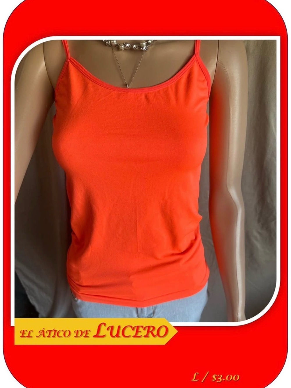 lei Neon Orange Spaghetti Strap Camisole
